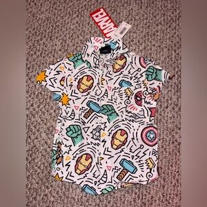 Toddler Marvel Superhero Button Up Shirt. NWT.